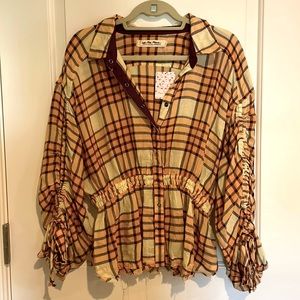NWT! Flannel Free People Top!